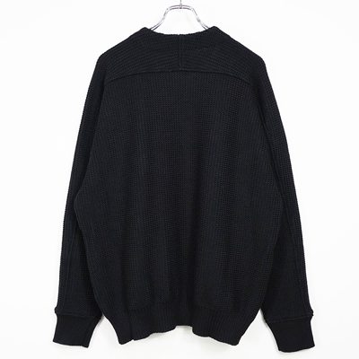 YANTOR [ Plating WoolCotton Wide Sweater ] BLACK