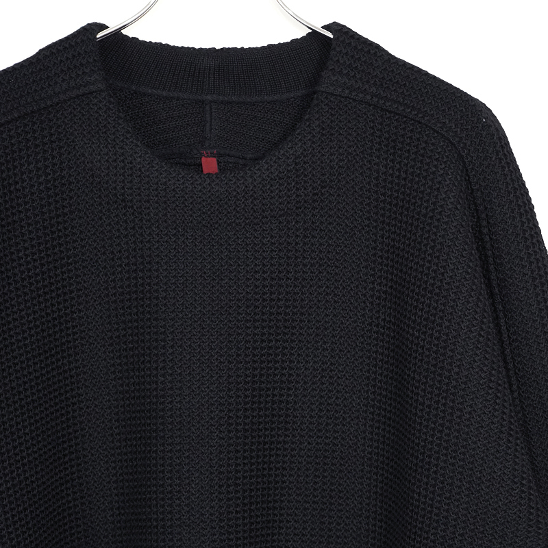 YANTOR [ Plating WoolCotton Wide Sweater ] BLACK
