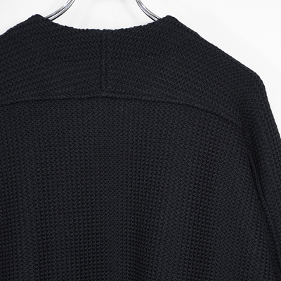 YANTOR [ Plating WoolCotton Wide Sweater ] BLACK