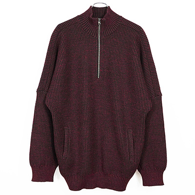 YANTOR [ Plating WoolCotton Halfzip Pullover ] RED