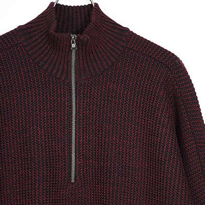 YANTOR [ Plating WoolCotton Halfzip Pullover ] RED