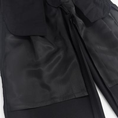 URU [ WOOL MAD CLOTH 2 TUCK PANTS ] BLACK