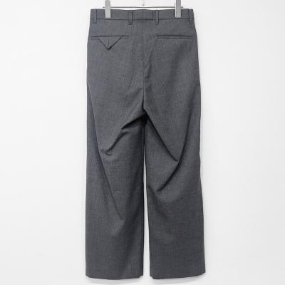 URU [ WOOL MAD CLOTH 2 TUCK PANTS ] M.GRAY