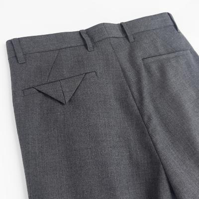 URU [ WOOL MAD CLOTH 2 TUCK PANTS ] M.GRAY