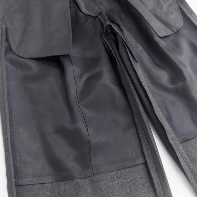 URU [ WOOL MAD CLOTH 2 TUCK PANTS ] M.GRAY