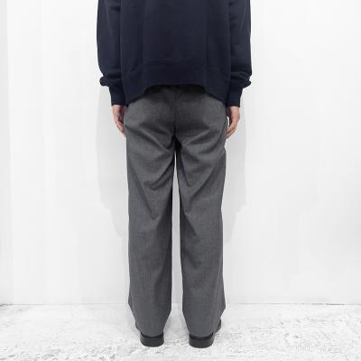 URU [ WOOL MAD CLOTH 2 TUCK PANTS ] M.GRAY