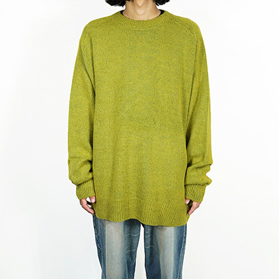 URU [ CREW NECK KNIT ] Y.GREEN