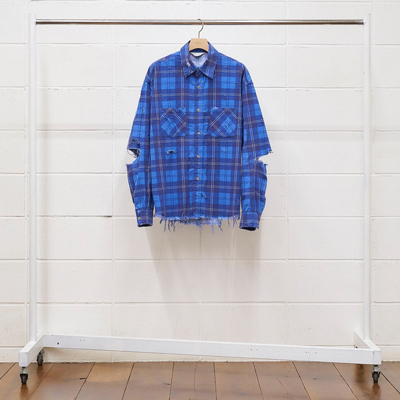 UNUSED [ US1692 (damage check nel shirt) ] BLUE | ロイド・エフ ...