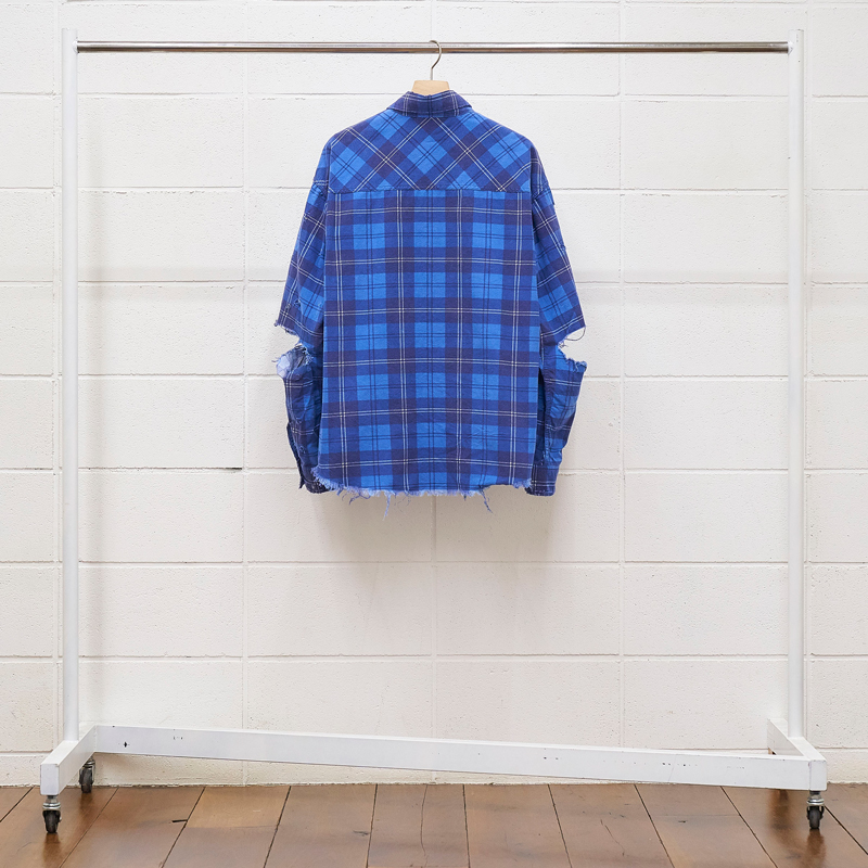 UNUSED [ US1692 (damage check nel shirt) ] BLUE | ロイド・エフ