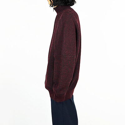 YANTOR [ Plating WoolCotton Halfzip Pullover ] RED