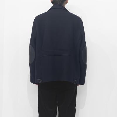 URU [ WOOL MELTON ZIP UP BLOUSON ] D.NAVY