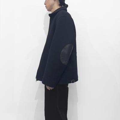 URU [ WOOL MELTON ZIP UP BLOUSON ] D.NAVY