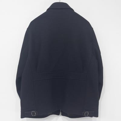 URU [ WOOL MELTON ZIP UP BLOUSON ] D.NAVY