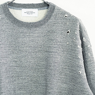 UNUSED [ US2268 (Damaged crewneck sweatshirt) ] GRAY