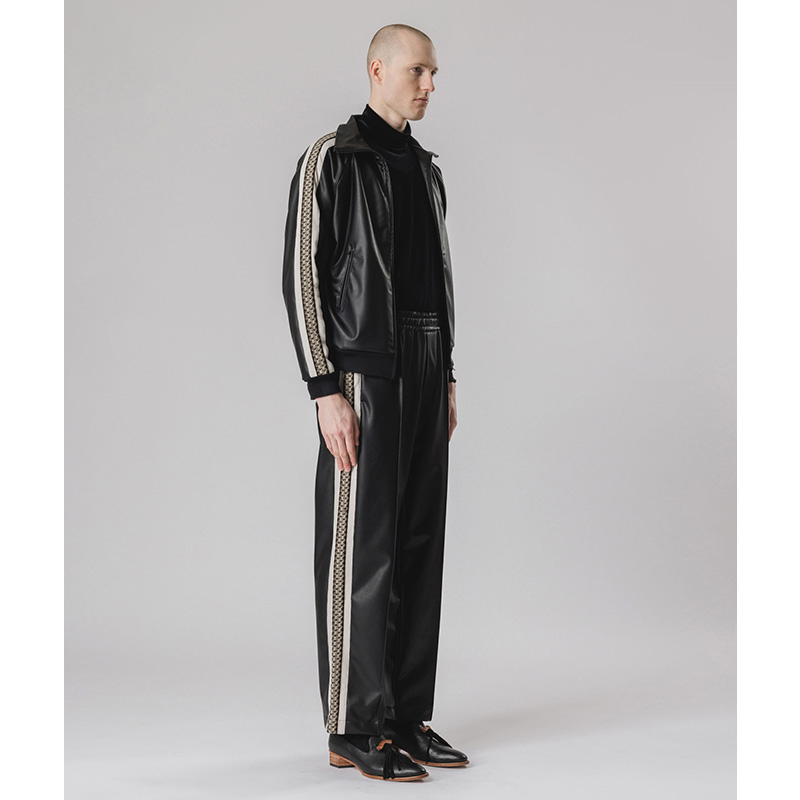 Sasquatchfabrix. [ SYNTHETIC LEATHER TRACK PANTS ] BLACK | ロイド