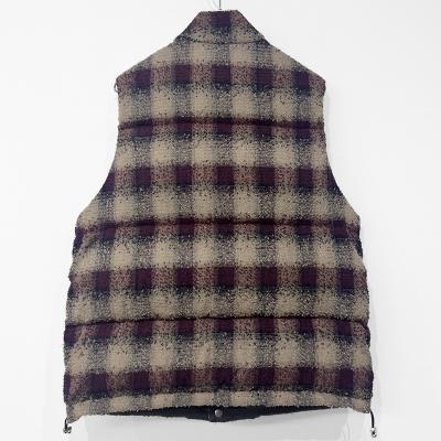 SUGARHILL [ PLAID PUFFER REVERSIBLE VEST ] WINE RED×BLACK