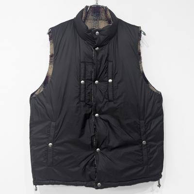 SUGARHILL [ PLAID PUFFER REVERSIBLE VEST ] WINE RED×BLACK