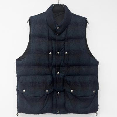 SUGARHILL [ PLAID PUFFER REVERSIBLE VEST ] DEEP GREEN×BLACK