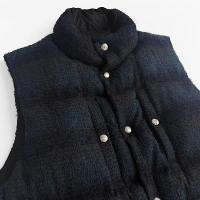 SUGARHILL [ PLAID PUFFER REVERSIBLE VEST ] DEEP GREEN×BLACK