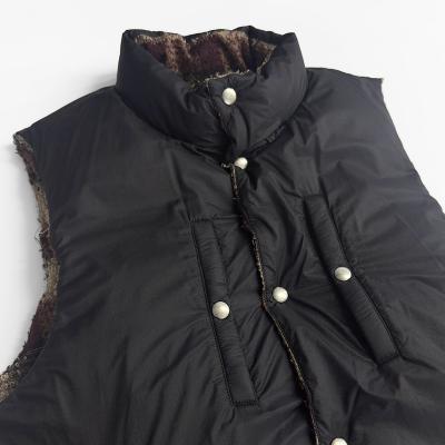 SUGARHILL [ PLAID PUFFER REVERSIBLE VEST ] WINE RED×BLACK
