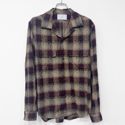 SUGARHILL [ HAIRLY PLAID OPEN COLLOR SHIRTS ] WINE RED