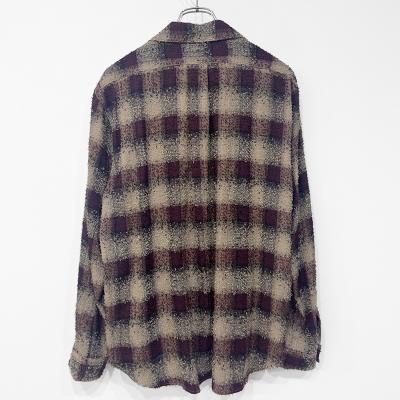 SUGARHILL [ HAIRLY PLAID OPEN COLLOR SHIRTS ] WINE RED