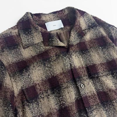 SUGARHILL [ HAIRLY PLAID OPEN COLLOR SHIRTS ] WINE RED