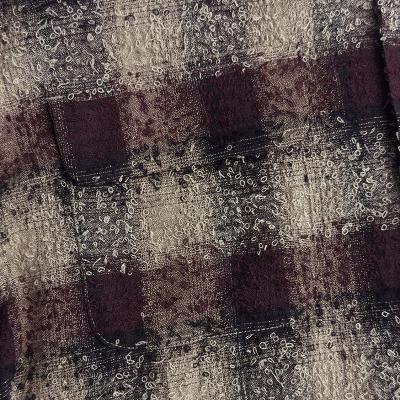 SUGARHILL [ HAIRLY PLAID OPEN COLLOR SHIRTS ] WINE RED