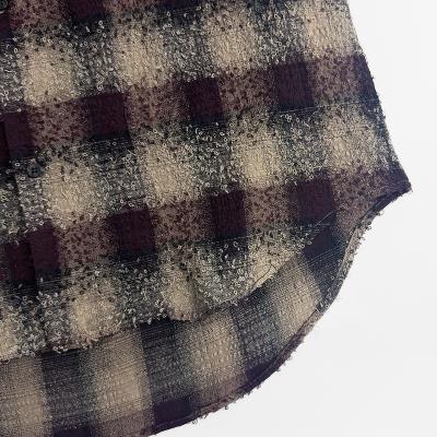 SUGARHILL [ HAIRLY PLAID OPEN COLLOR SHIRTS ] WINE RED