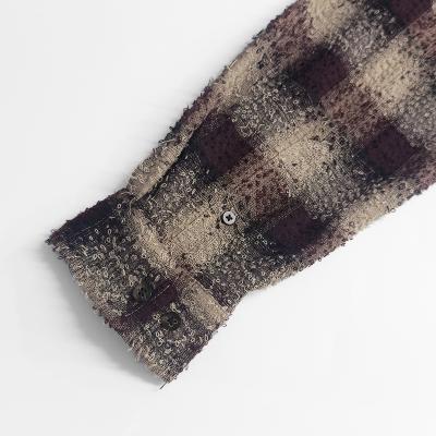 SUGARHILL [ HAIRLY PLAID OPEN COLLOR SHIRTS ] WINE RED