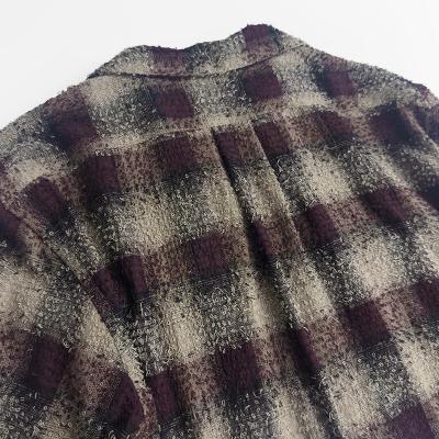 SUGARHILL [ HAIRLY PLAID OPEN COLLOR SHIRTS ] WINE RED