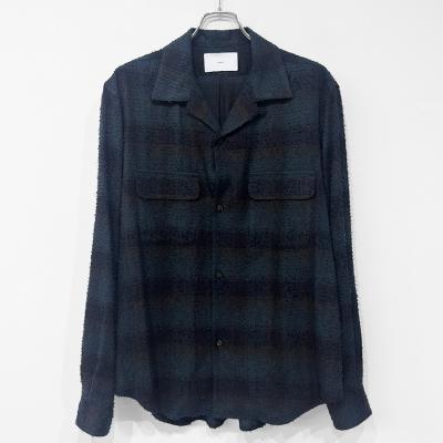 SUGARHILL [ HAIRLY PLAID OPEN COLLOR SHIRTS ] DEEP GREEN