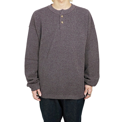 crepuscule [ Moss stitch henley neck ] BURGUNDY