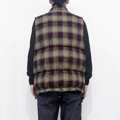 SUGARHILL [ PLAID PUFFER REVERSIBLE VEST ] WINE RED×BLACK