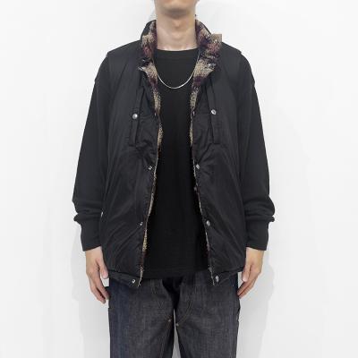 SUGARHILL [ PLAID PUFFER REVERSIBLE VEST ] WINE RED×BLACK