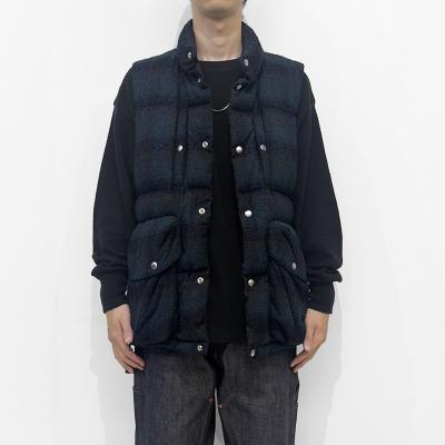 SUGARHILL [ PLAID PUFFER REVERSIBLE VEST ] DEEP GREEN×BLACK
