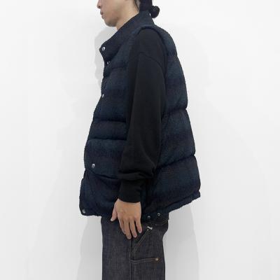 SUGARHILL [ PLAID PUFFER REVERSIBLE VEST ] DEEP GREEN×BLACK