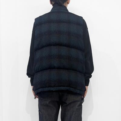 SUGARHILL [ PLAID PUFFER REVERSIBLE VEST ] DEEP GREEN×BLACK
