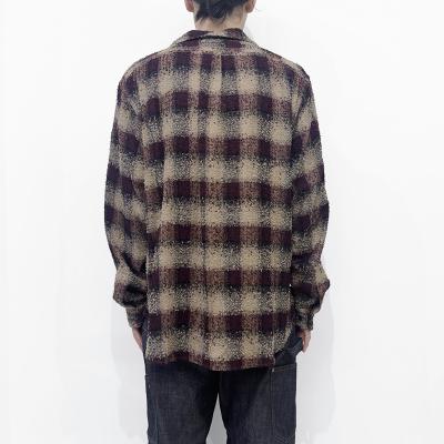 SUGARHILL [ HAIRLY PLAID OPEN COLLOR SHIRTS ] WINE RED