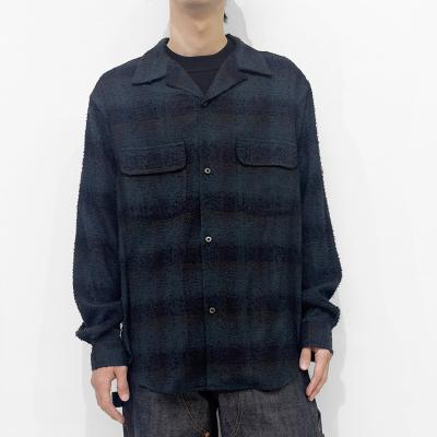 SUGARHILL [ HAIRLY PLAID OPEN COLLOR SHIRTS ] DEEP GREEN