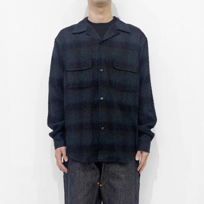 SUGARHILL [ HAIRLY PLAID OPEN COLLOR SHIRTS ] DEEP GREEN