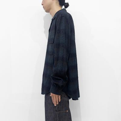 SUGARHILL [ HAIRLY PLAID OPEN COLLOR SHIRTS ] DEEP GREEN