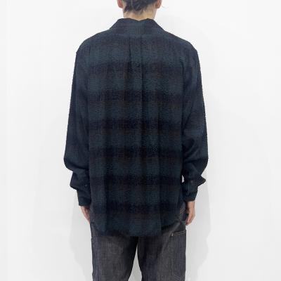 SUGARHILL [ HAIRLY PLAID OPEN COLLOR SHIRTS ] DEEP GREEN