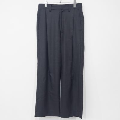 URU [ WOOL GLEN CHECK 1 TUCK PANTS ] CHARCOAL