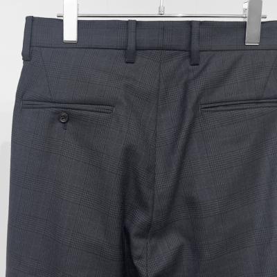 URU [ WOOL GLEN CHECK 1 TUCK PANTS ] CHARCOAL