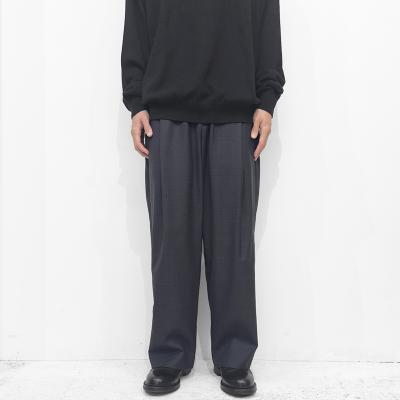 URU [ WOOL GLEN CHECK 1 TUCK PANTS ] CHARCOAL