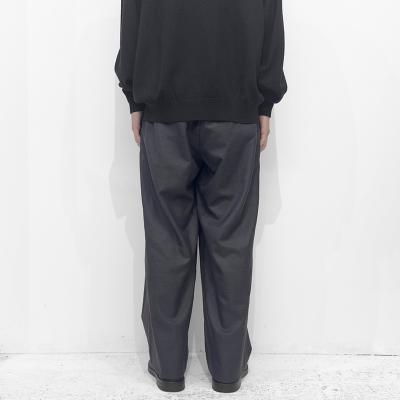 URU [ WOOL GLEN CHECK 1 TUCK PANTS ] CHARCOAL