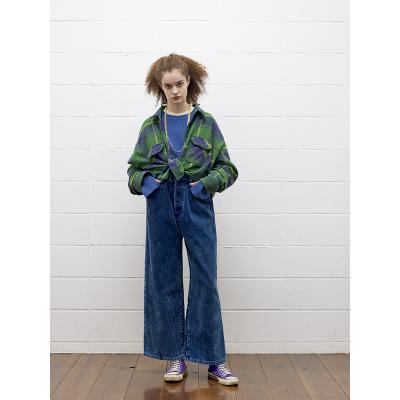 UNUSED [ US2460 (Long sleeve check shirt) ] GREEN×NAVY