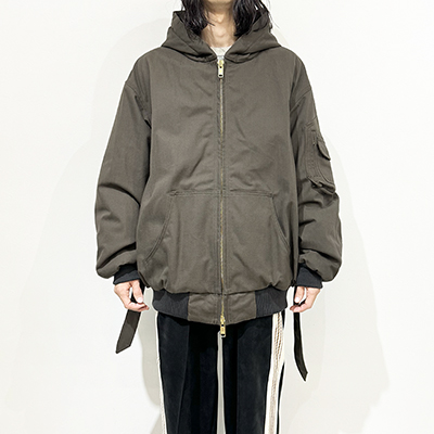 Sasquatchfabrix. [ PUFF WORK HOODIE "BIGNESS" ] ASH OLIVE