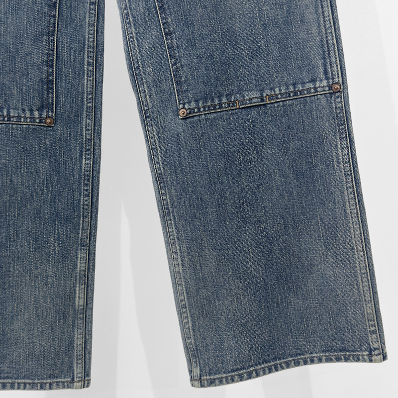 SUGARHILL FADED PAINTER DOUBLE KNEE TROUSERS(FADED INDIGO